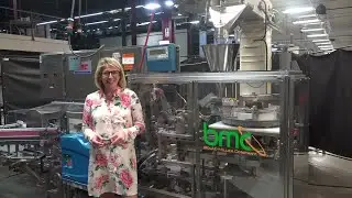 Tisma Automatic Vertical Volumetric Scale Hot Melt Glue Cartoner Demonstration