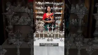 Antique Finish Lakshmi & Balaji Deepams | Traditional Silver Lamps Collection  Temple D&eacute;cor