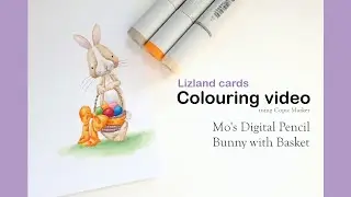 Copic Marker colouring: Mo's Digital Pencil - Bunny with Basket