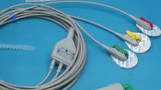 ECG 10057D Compatible ECG Cable for MEK MP700 Three Leads IEC Grabber