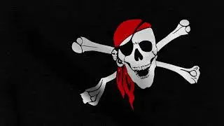 Pirate Flag Waving Flag Animation Loop | Stock Footage | Free Background