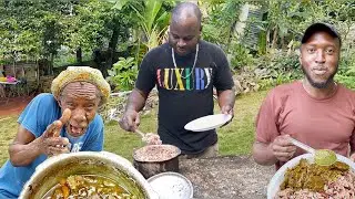 Smoky rice and peas| curry goat| wood 🪵 fire cooking