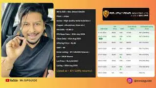 Rajputana Industries NSE SME - July 2024 IPO Mr.SIP Guide