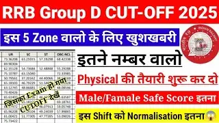RRB Group D Cutoff 2025💯45+वालो का Selection😱Group D Normalisation🥰Group D Safe Score✅RRB Cutoff,RRB