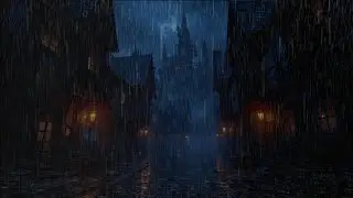 Rainy Medieval Town at Night | Cinematic Rain Sounds for Deep Sleep & Relaxation