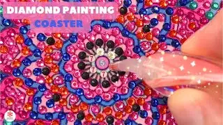 Relaxing Diamond Painting coaster 💓💎 | no talking, speed up timelapse ⏩, with music