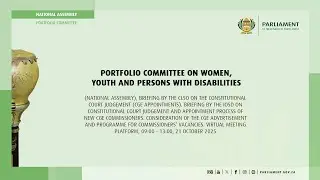 Portfolio Committee on Women, Youth and Persons with Disabilities, 21 October 2025