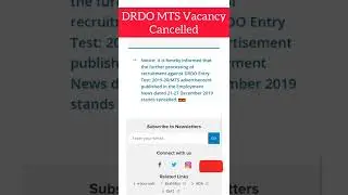 DRDO MTS Exam Cancelled 😭 #shorts