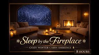 Quiet Winter Cabin ❄️ Fireplace & Falling Snow Ambience