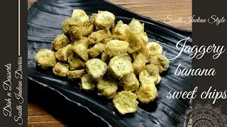 Jaggery coated banana chips _ Banana Jaggery bites _ Healthy homemade sweet chips