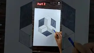 part 2 /3d drawing/easy 3d illusion #3dillusionart #3dart