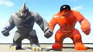 ORANGE HULK vs RHINO LEGO TRANSFORMATION   EPIC BATTLE IN LEGO MARVEL