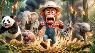 🚨 Emergency! Susu the Monkey Rescues Wild Animals from a Giant Forest Fire 🚒🔥