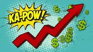 💲 A comic-style arrow shooting upward w/ $ signs at the tip, KA-POW! - Link in bio! #adobestock