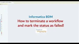 How to terminate a workflow and mark the status as failed :: Informatica BDM