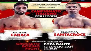 🏆🔥GIUSEPPE CARAFA VS FRANCESCO SANTACROCE:Chi Conquisterà il Titolo Italiano dei Pesi Leggeri?🥊💥
