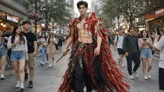 Handsome Cosplay Model in Public! Street Reactions ❤️