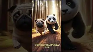 Baby Panda Trapped by Hunters, Brave Pug Led the Rescue 🐶🐼 #story #rescue #animals #pug #hero
