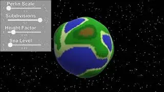 Procedural IcoSphere Creation, Subdivision, and 3D Perlin Terrain Mapping