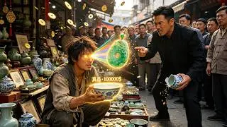 Poor man's blood on family jade awakens divine appraisal eyes — sees antiques' truth, gets rich.