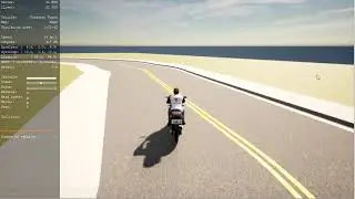 carla's custom map built by roadrunner and unreal editor: riding on a motocycle