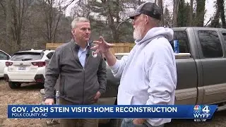 NC Gov. Stein tours home reconstruction project as recovery continues nearly 16 months after Helene