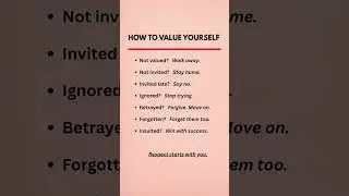 How to value yourself