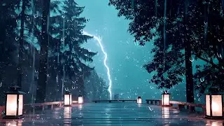 Rain Sounds For Sleeping – 99% Instantly Fall Asleep with Heavy Rain & Calm Night Thunder