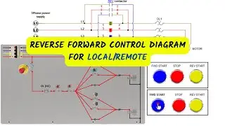🔴Reverse forward control & power diagram for 2 place || local/remote | dol starter 2 different place