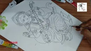 How to Draw Goddess Saraswati Mata Step by Step | Vasant Panchami Special Pencil Sketch 2026