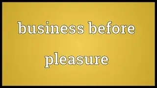 Business before pleasure Meaning