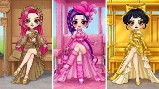 Rumi, Zoey & Mira Glow Up in Cardboard, Golden & Fluffy Fashion in Bus Stop | DIY Paper Dolls