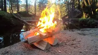 Campfire by beautiful lake in Norway! Relaxing and calm, with nature in focus. #relaxing