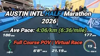 Austin Intl Half Marathon 2026 - FUN & FAST &bull; PR COURSE | Full Course POV |Chasing a Half M PB