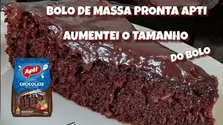 BOLO DE CHOCOLATE COM MASSA PRONTA APTI (AUMENTEI O TAMANHO DO BOLO)