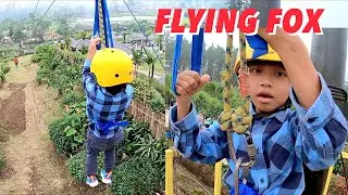 Rex Main Flying Fox di Kandang Dinosaurus Wisata D’LAS Serang Purbalingga