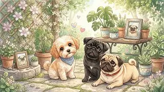 Bears first walk with his new siblings #pug #shihpoo #dog