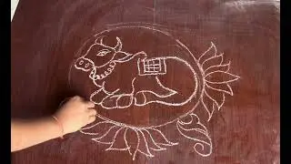 Cow muggu | festivals special | shiva rathri special design muggu 