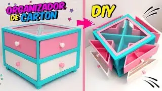 MANUALIDADES CON CARTÓN   TE PUEDES HACER TU PROPIO ORGANIZADOR DE MAQUILLAJES DIY