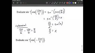 Composition of Inverse Trig Functions and Trig Functions
