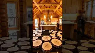 Luxury Cabin Kitchen Floor Made from Epoxy Log Rounds 🤯 | Next-Level DIY#DIY #home #epoxy