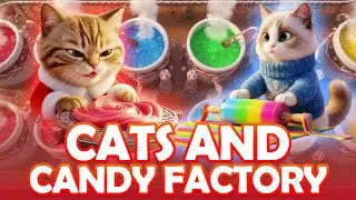 Inside the North Pole Candy Factory! 🏭 Cats Produce Massive Christmas Candy!