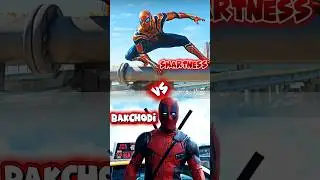 SPIDERMAN vs DEADPOOL 🔥 | Smartness vs Bakchodi 🥵 | #shorts #marvel