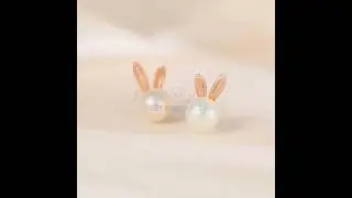 Trending Products Bagley S925 Silver Rabbit Pearl Earrings New Premium Sense Of Niche Design Gift.