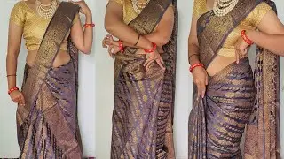  How to make perfect pleats in cotton saree draping tutorial/Step by step Saree Draping for Beginner