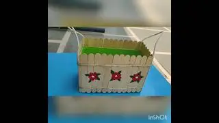 Ice cream sticks organiser DIY✨👀 #art #viral #mycraft #youtubeshorts  #like #craftideas #subscribe