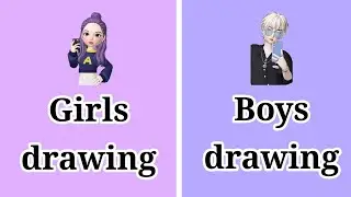 Girls drawing Vs Boys drawing👩&yen;🔥🖊️👴&yen;🔥
