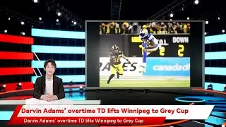 Darvin Adams&rsquo; overtime TD lifts Winnipeg to Grey Cup