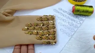 Sleeve embroidery design with simple beadwork