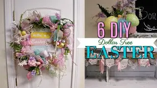 🐇 6 DIY DOLLAR TREE EASTER SPRING DECOR CRAFTS 🐇 DECO MESH WREATH, GARLAND, EGGS